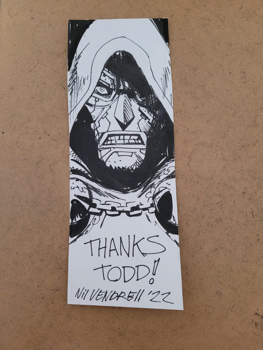 A <a href="/nilvendrell/">Nil Vendrell</a> Doctor Doom done on a bookmark that he was nice enough to throw in when I got the Shirtless Bear Fighter as a gift for <a href="/Anniethekitty/">Annie.</a>. <a href="/Toddsartattack/">Toddsartattack</a>