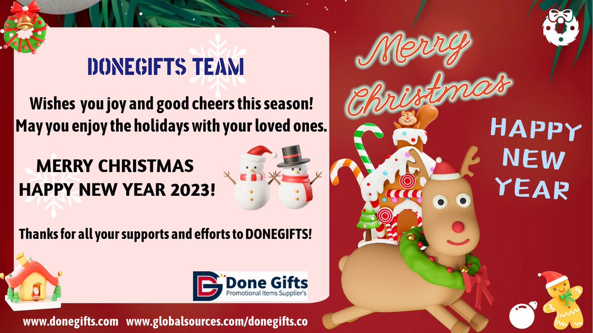 DonegiftsCo's tweet photo. Wish you Merry Christmas &amp; Happy New Year! 
Best wishes to you and your family! 🤶🎅🧑‍🎄🎄
- Shanghai Donegifts Industry Co., Ltd https://t.co/RC1X4ilAK5