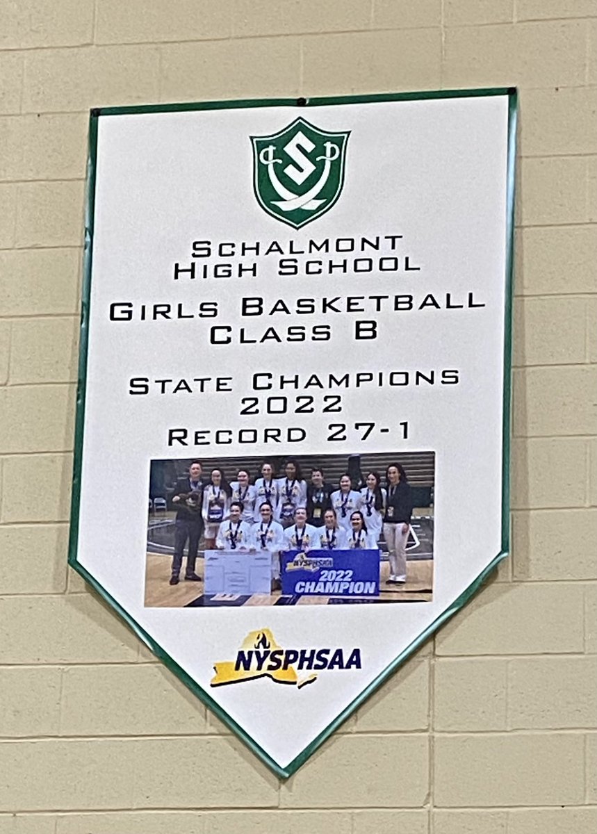 sabreprincipal's tweet photo. It was great to see our former student-athletes and their families at the banner ceremony for the 2022 Girls B-Ball State Champs. What a great group of young women. @schalmontsupt @SchalmontSabres @SchalmontCSD https://t.co/tEikOGaLZg
