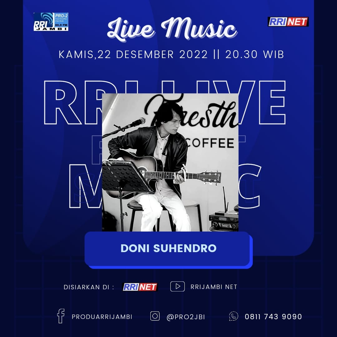 pro2jbi's tweet photo. Live Music RRI, Kamis 22 Desember 2022 pukul 20.30WIB
#rri #livemusic #rrinet #produa #jambi #Indonesia #jambi #radiorepublikindonesia https://t.co/HtAi0hhWS0