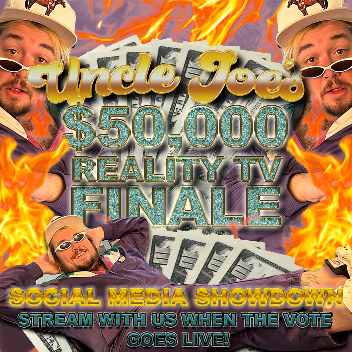 TOMORROW JOIN US AT NOON PST FOR A FREAKATHON OF nephew proportions. Go live with us 4 hours during the vote and lets see if we can pull this off. We're going to need a hell of swing. Get your family and friends to vote and lets see if we can win the $50K FINAL STAGE BABY.