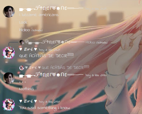 Erika_ChanUwU's tweet photo. (2/3) Tambien habia dicho esa palabra dos veces pero no pude tomar una captura por que las habia editado en estas dos imagenes https://t.co/eiHcmkbQ2K
