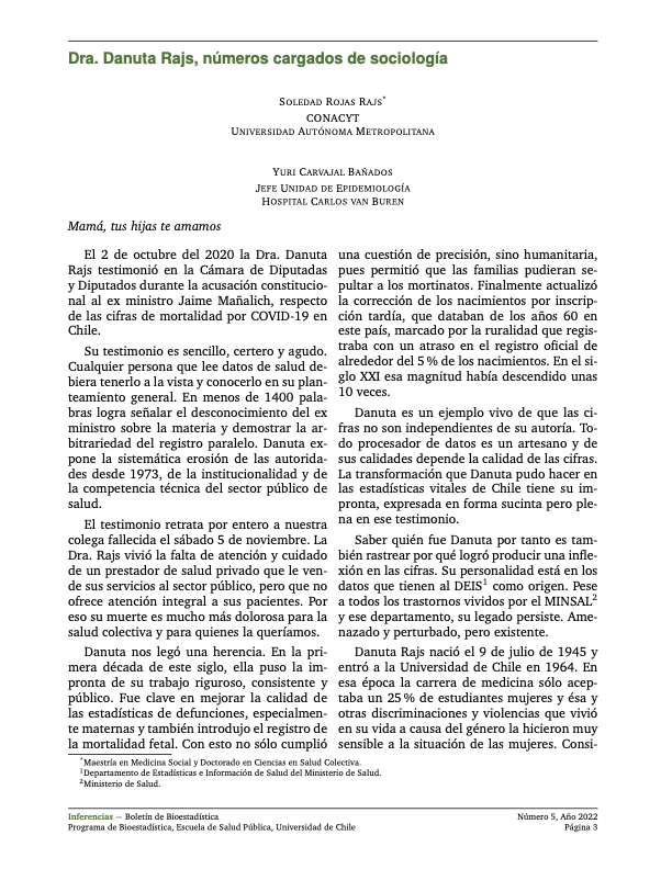 maufuentes76's tweet photo. Dra. Danuta Rajs, números cargados de sociología, por Soledad Rojas Rajs y Yuri Carvajal, en el Nº 6 de Inferencias https://t.co/Ez8FOTD81F @esp_uchile @MedicinaUChile @uchile @sisibuchile @revistasuchile @ministeriosalud @rcsaludpublica @cuadernosmeds @sochisal @jorge_pacheco https://t.co/1euX19tsAm