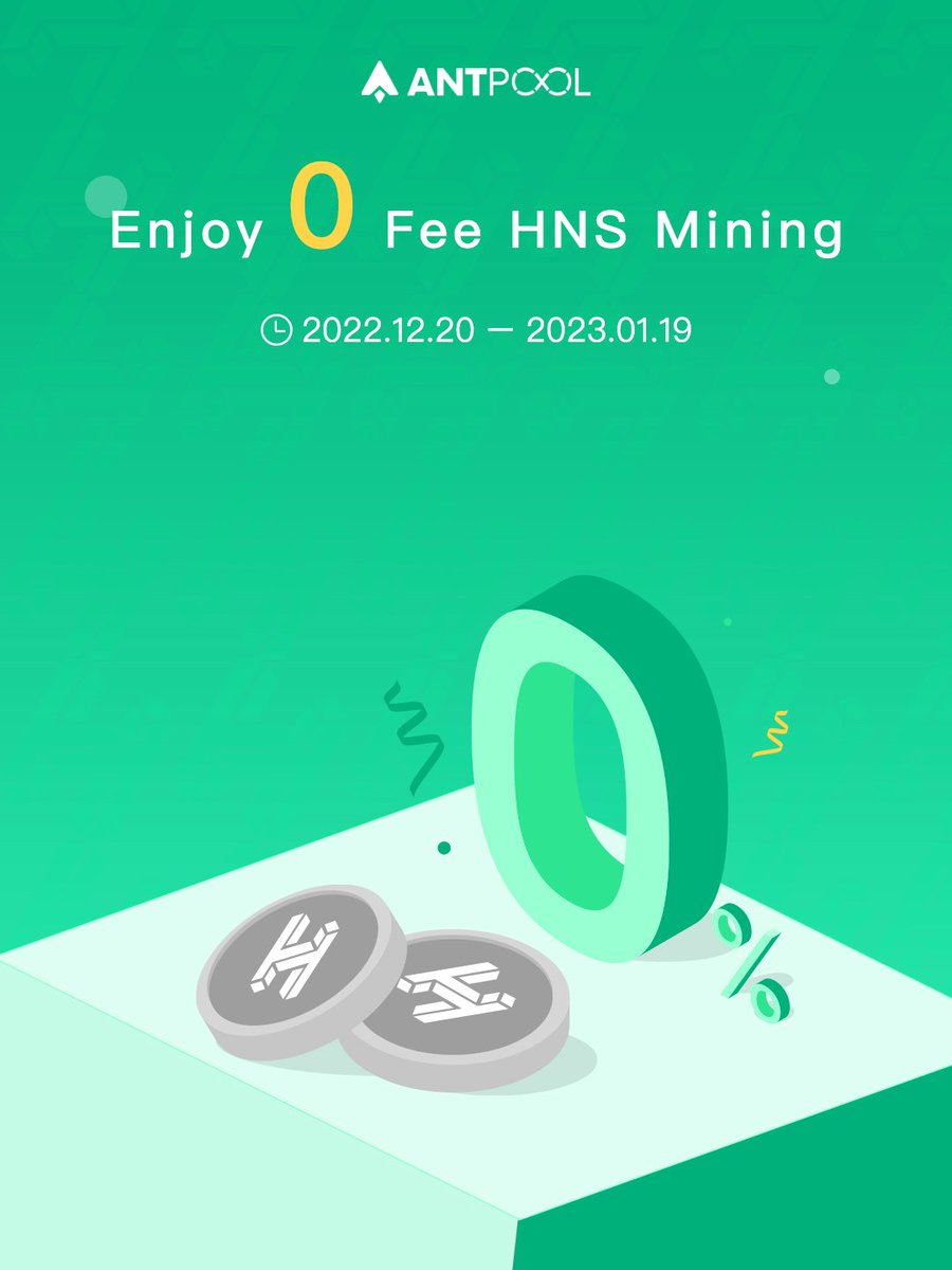 We have officially launched HNS!🎉🥳  For a limited period of time only, mine HNS at 0️⃣ fee on ANTPOOL. Check out our HNS mining tutorial here: support.antpool.com/hc/en-us/artic…