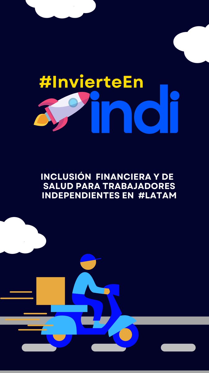 arkangelesco's tweet photo. ¡#InvierteEn #INDI! Invierte en la APP que ofrece una solución financiera y de salud para trabajadores independientes en #LATAM. Invierte en empresas que están mejorando la calidad de vida de otras personas. 
Conoce más y conviértete inversionista 👉 https://t.co/UzvymKJsk2   🚀 https://t.co/RB58UAjQtv