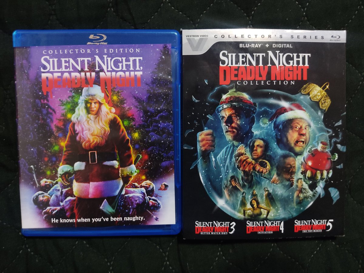 Early christmas gifts #silentnightdeadlynight #screamfactory #vestronvideo #HorrorMovies #slasher #80shorror #christmasmovies