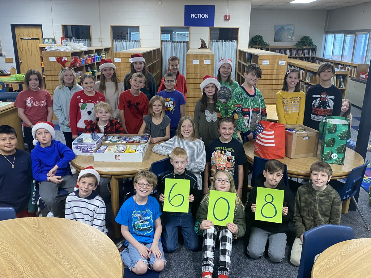 AtkinsonElem's tweet photo. In Nov., our 5th graders began planning and executing a school wide food drive. The final count is in - With a goal of 350 cans, we're proud to say that we donated 608 food &amp; miscellaneous care items (538 pounds!) to Interfaith Assistance Ministry today.

#WeAreATK🐾 https://t.co/2tW4PnEbng