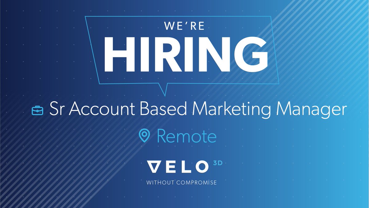 📣 📣Now hiring! 📣 📣 Join us as our new Senior ABM Manager to reshape the future of additive manufacturing. We're looking for someone who has had hands-on experience scaling ABM programs across different industries and can clearly show results. lnkd.in/gr233r_b