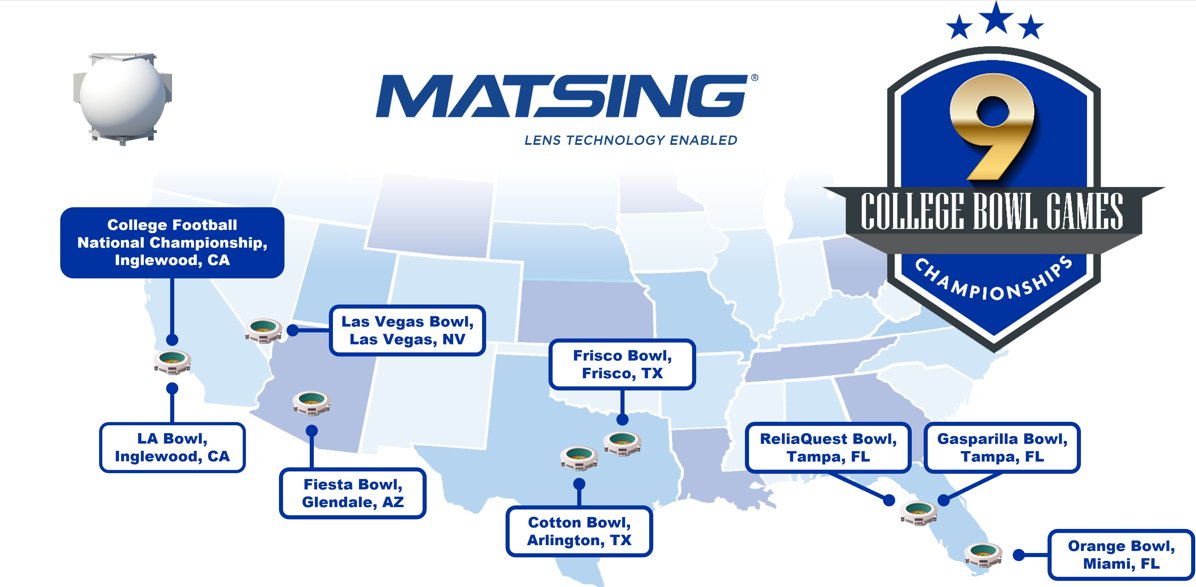MatSing (@matsinginc) on Twitter photo MatSing lens antennas are installed to support 9 of the <a href="/NCAAFootball/">NCAA Football</a> college bowl games, including the National Championship, allowing fans to experience unparalleled wireless connectivity 🏆 🏈
bwnews.pr/3YBuV8h MatSing lens antennas are installed to support 9 of the <a href="/NCAAFootball/">NCAA Football</a> college bowl games, including the National Championship, allowing fans to experience unparalleled wireless connectivity 🏆 🏈
bwnews.pr/3YBuV8h