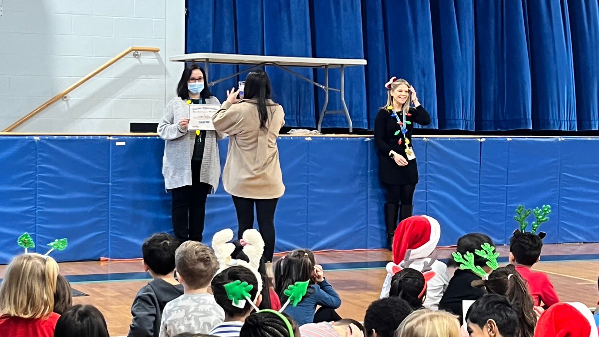 JFKOHARE's tweet photo. Another AWESOME all school meeting with Mr. Russo!  Students were acknowledged for showing how much they care for others.  A big congratulations to Mrs. Randazzo for receiving the teacher appreciation award for the month of December! What a great way to start the day! #JFKPROUD https://t.co/yzIXdACJE9
