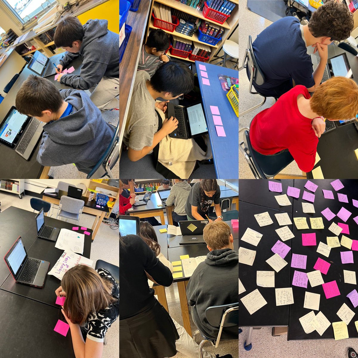 MsJennFischer's tweet photo. Today 6th grade ELA students celebrated their success of publishing their literary essays by sharing words of encouragement and kindness with each other! @CurriculumRSD @LanguageArtsRSD @RSDsmithschool https://t.co/lEb6tFU3Sg