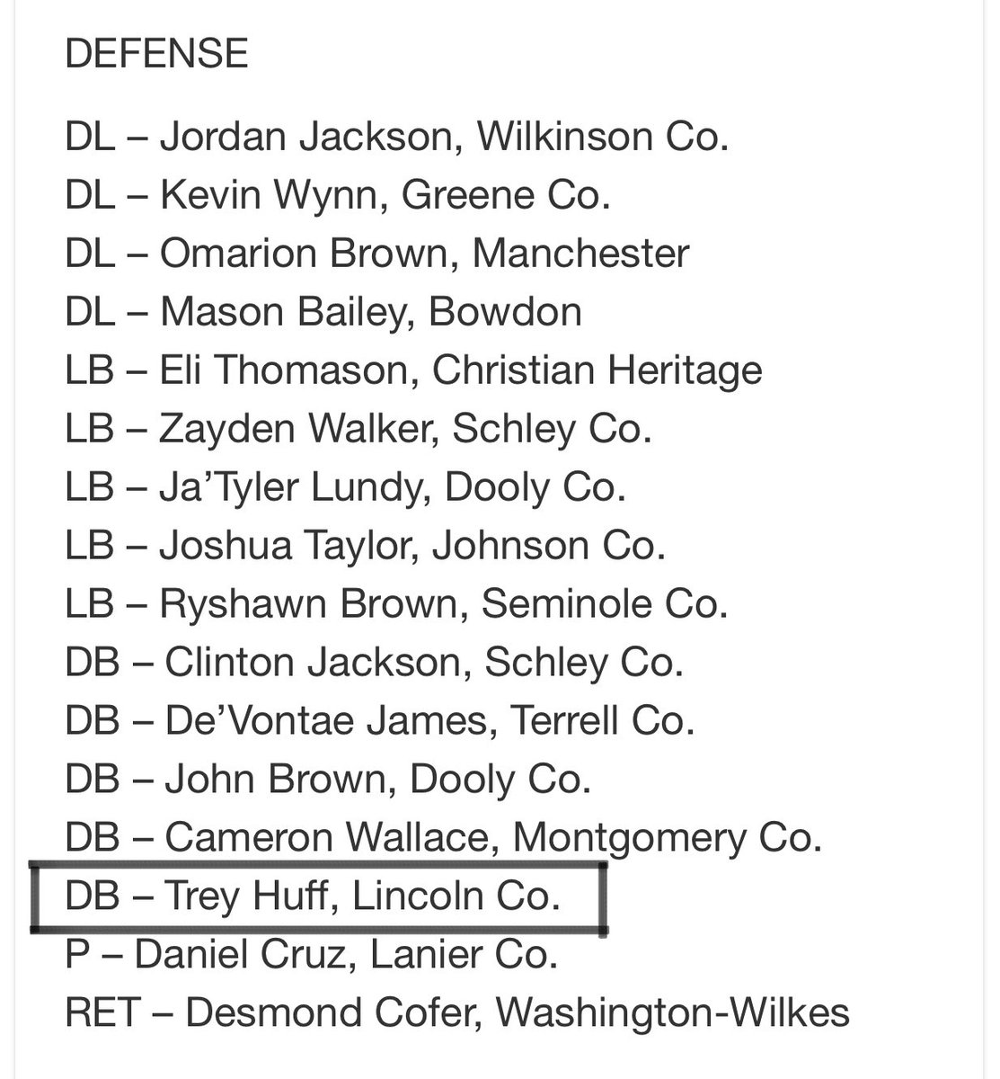 Thankful to be named All-State DB, and a candidate for All-State POY! <a href="/RecruitGeorgia/">Recruit Georgia</a> <a href="/co_devils/">Lincoln County Football</a>