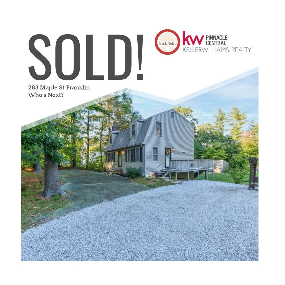 NickTebo's tweet photo. 283 Maple St SOLD!!!🎉 So happy for my Sellers!
 If your thinking of Selling your home or Buying a home reach out! I would love to talk with you!!
Cell: 774-276-2902
Email: NickTebo@KW.com
Website: https://t.co/8ERPhTrFp0 https://t.co/pokvPKbZmk