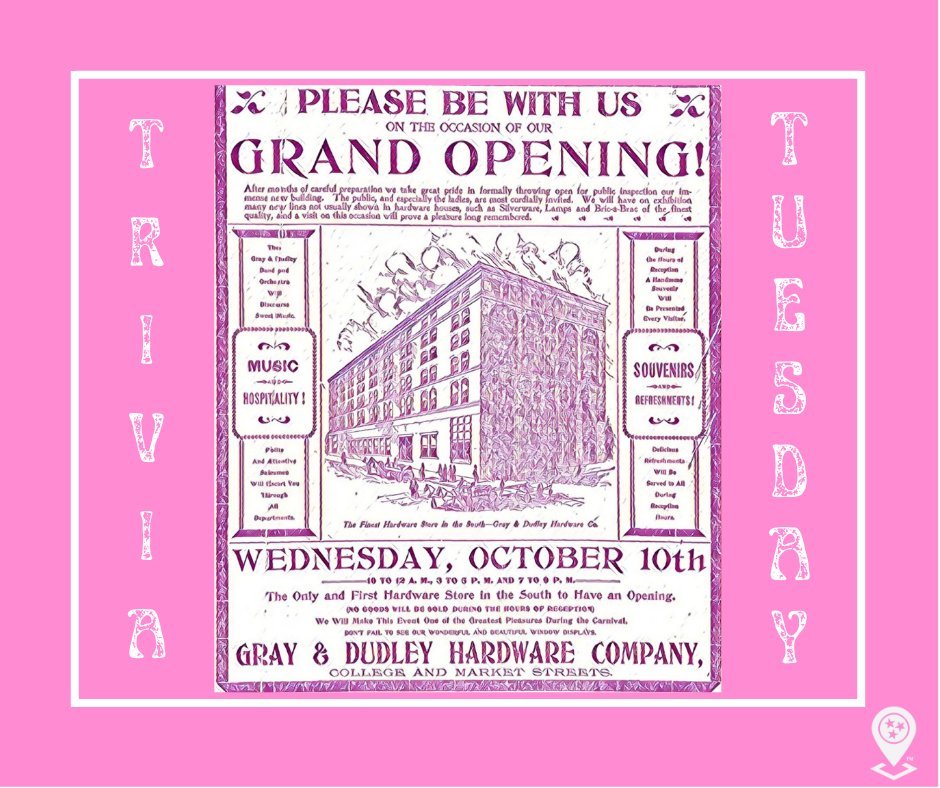 Did you know that Gray &amp; Dudley's in the 21c Museum Hotel is named for the Gray &amp; Dudley Hardware Company that was originally in the building? It opened in 1900.
#triviatuesday #nashville #history #tours #architecture #food #cocktails #happyhour #museum #art
