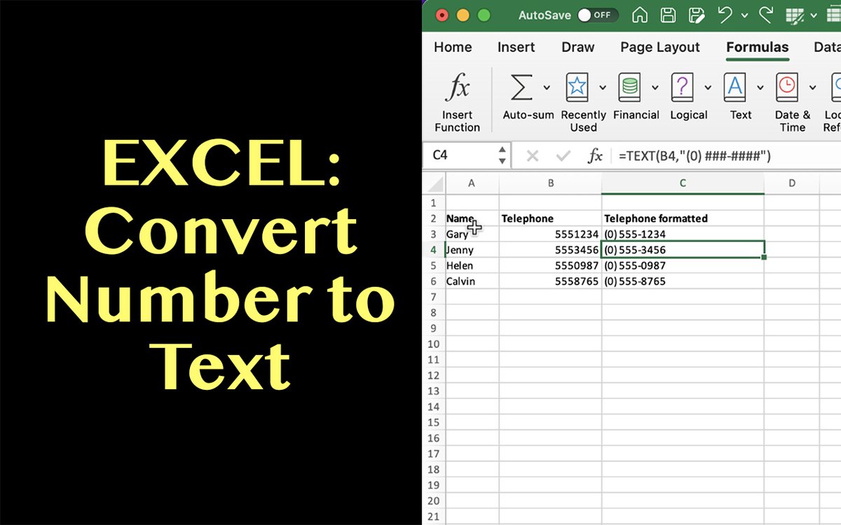garyschwartz's tweet image. Excel: How to convert a number to text using the TEXT() function
youtu.be/BrlOffTZLBw
#excelfunction #excel #exceltutorial #numbertotext
