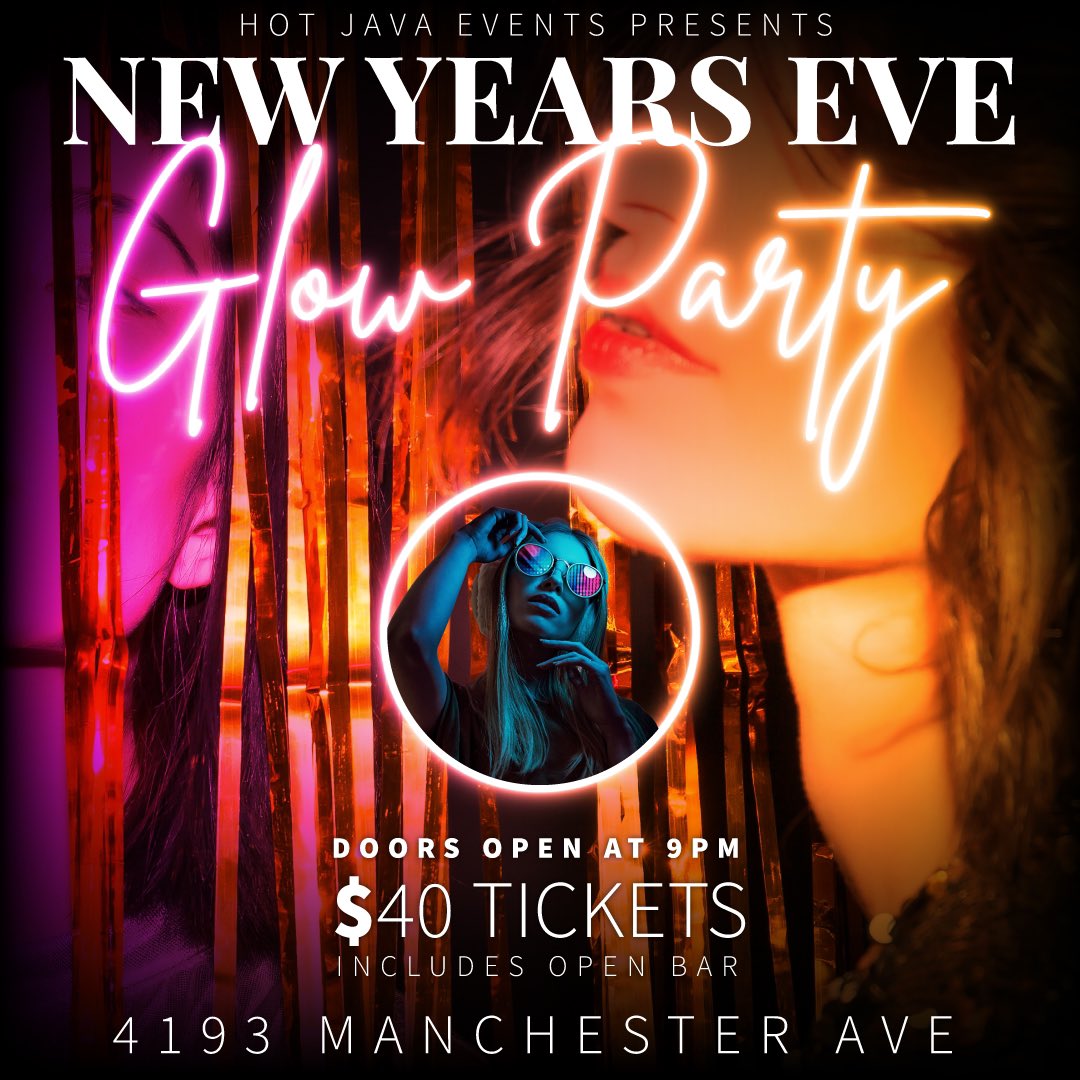 HotJavaBar's tweet photo. Welcome the New Year at the NYE GLOW PARTY at JAVA in The Grove. Open Bar! Tickets on Sale now: https://t.co/e5DkRPDPGw #NewYearsEve #NYE #stl #stlouis #party #glowup #thegrove #hotjavabar #stlevents https://t.co/geRDmcukis