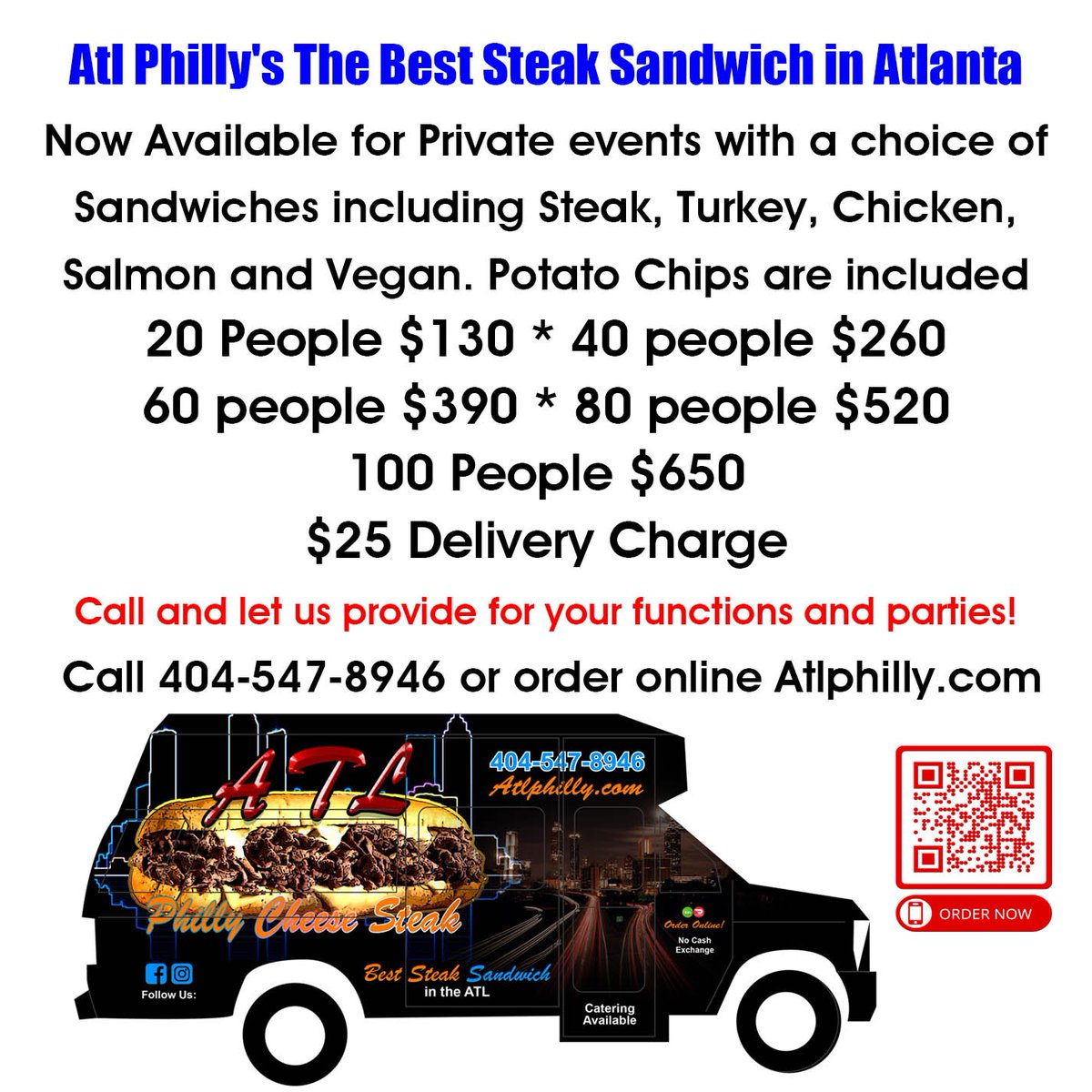 AtlPhillySteak's tweet image. Now Available for private parties Call 404-547-8946 today #whatscookingatlanta #georgiatechfb #georgiatech #atlanta #Atlantamotorspeedway