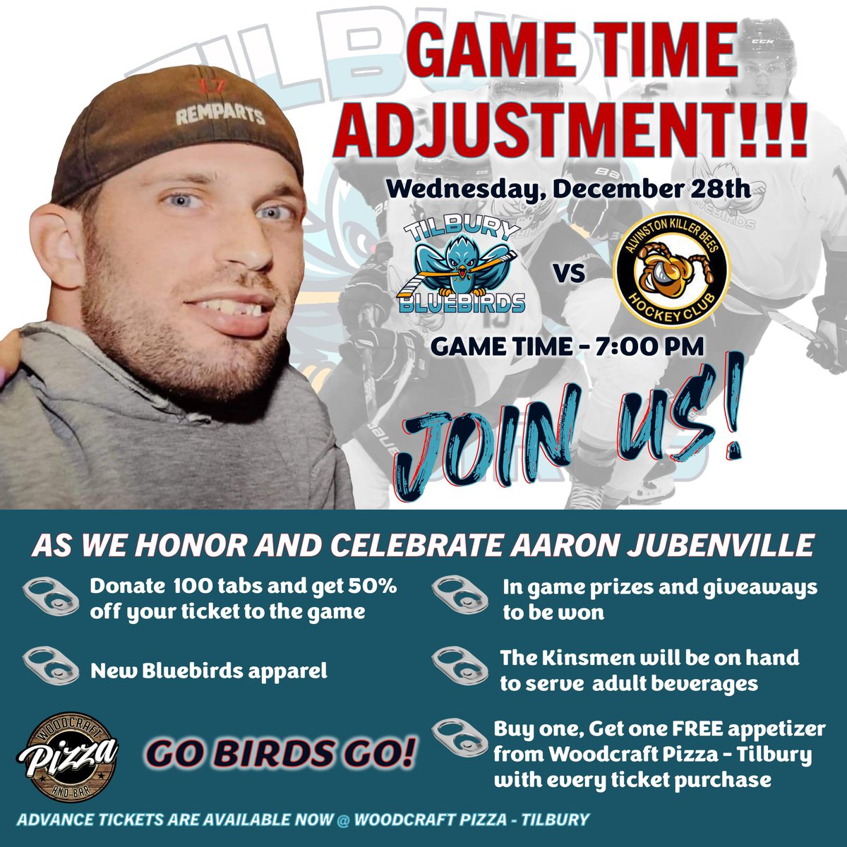 Correction to the last post on the December 28th game. Please re-tweet!!! We can’t wait to see you there!!!