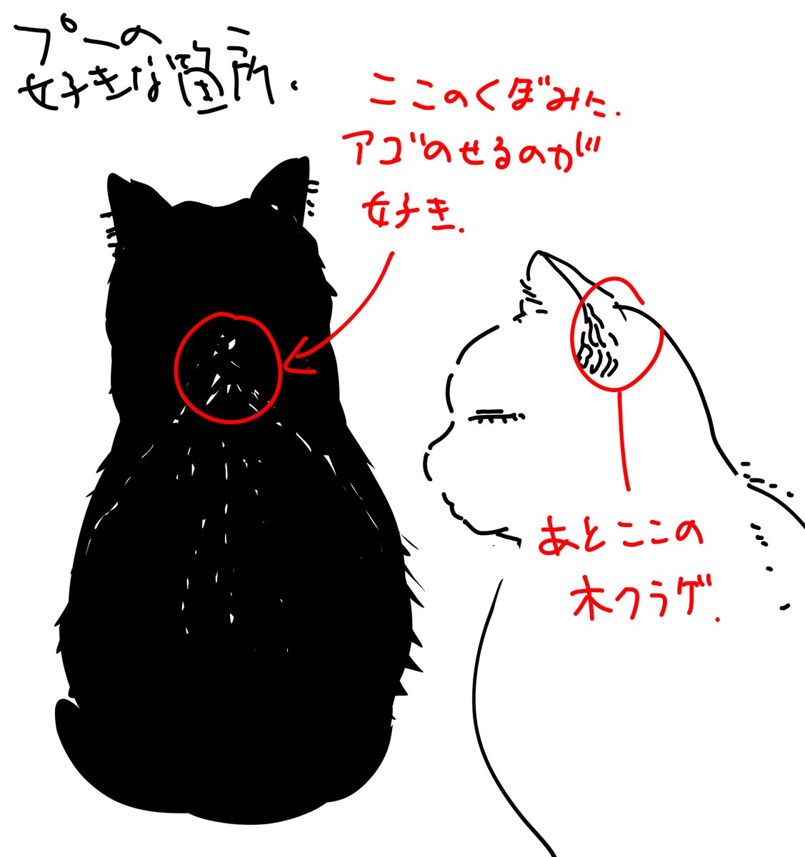 仕事の邪魔をするのでプーの好きな箇所を描く。 