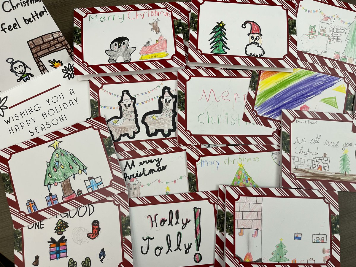 AnthonySchool's tweet photo. Hugs for the holidays! Special thanks to ParentCrew and Student Council for coordinating our Holiday Card Project. TAS students decorated holiday cards for residents in local nursing homes. #TAScommunity #TASParentCrew #HappyHolidays https://t.co/GJJR5cfdcz