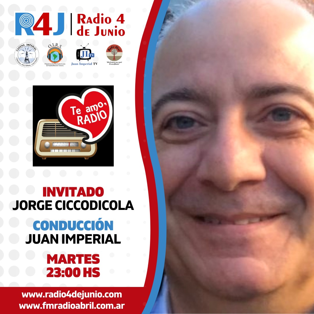 TeAmoRadio2020's tweet photo. ⏰ 23:00
📌 @TeAmoRadio2020
🗣️ @juanimperial
🤝🏻 @jciccodicola
💼 @acaderecpro
📻 @radio4dejunio, @fmradioabril, @juanimperialtv,  @CadenaImperial y @oirsarg
💻 https://t.co/3Ix5tTnlgr - https://t.co/IikvgbdXJD - https://t.co/S3sGIgCKHT https://t.co/xPrAgOuH12