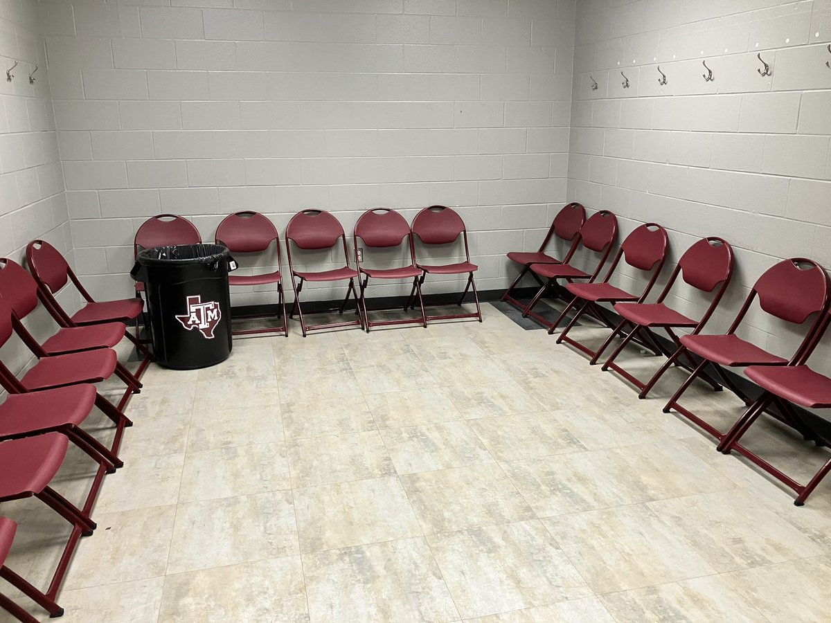 This is how @WoffordMBB left the locker room after beating Texas A&M.