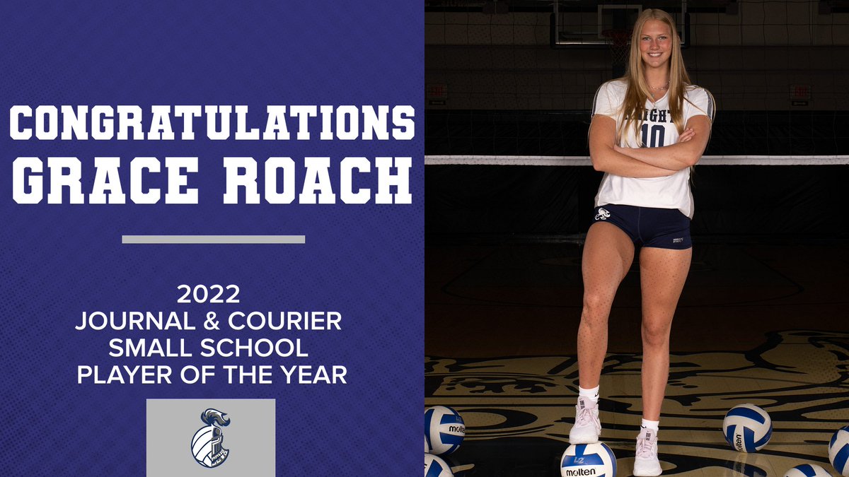 Congratulations to <a href="/GraceRoach05/">Grace Roach</a> on being named the 2022 <a href="/jconline/">Journal & Courier</a> Small School Player of the Year in volleyball.  What tremendous honor to have earned this two years in a row!! #KnightPride #FAM1LY LCC_Athletics @ccstudents23 <a href="/LCSS_President/">Mr. Seeley, LCSS President</a> <a href="/LCC_Barstool/">Barstool LCC</a>