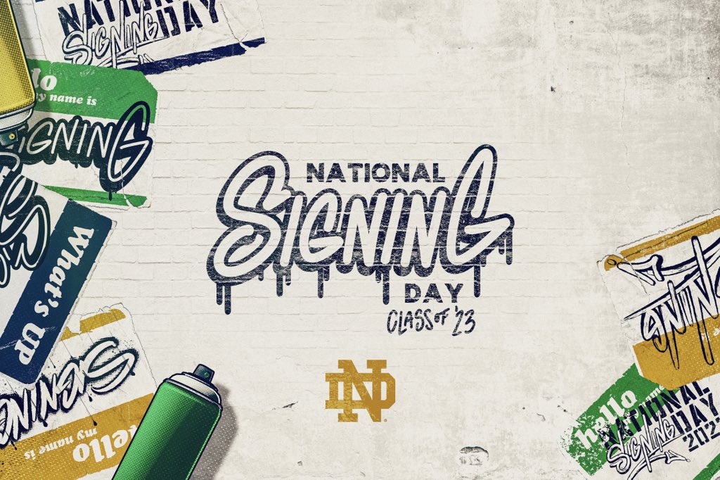 National Signing Day is 𝐓𝐎𝐌𝐎𝐑𝐑𝐎𝐖

Almost time to #ThinkBig

#GoIrish