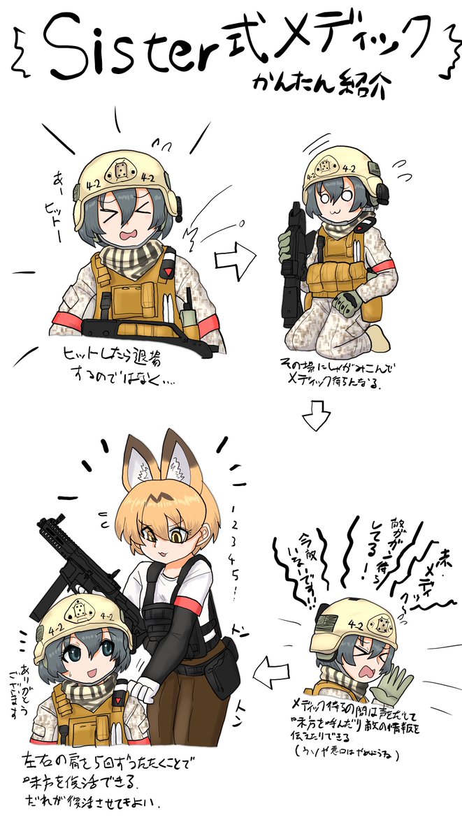 SISTER式メディック戦の紹介

いつも行ってるサバゲフィールドのメディック戦ルールの紹介イラスト

サバイバルゲームフィールドSISTER(@SISTER3333333 
)はどうやら年末年始も営業の模様です。近隣の人も遠い人も行ってあげてくださいね。 