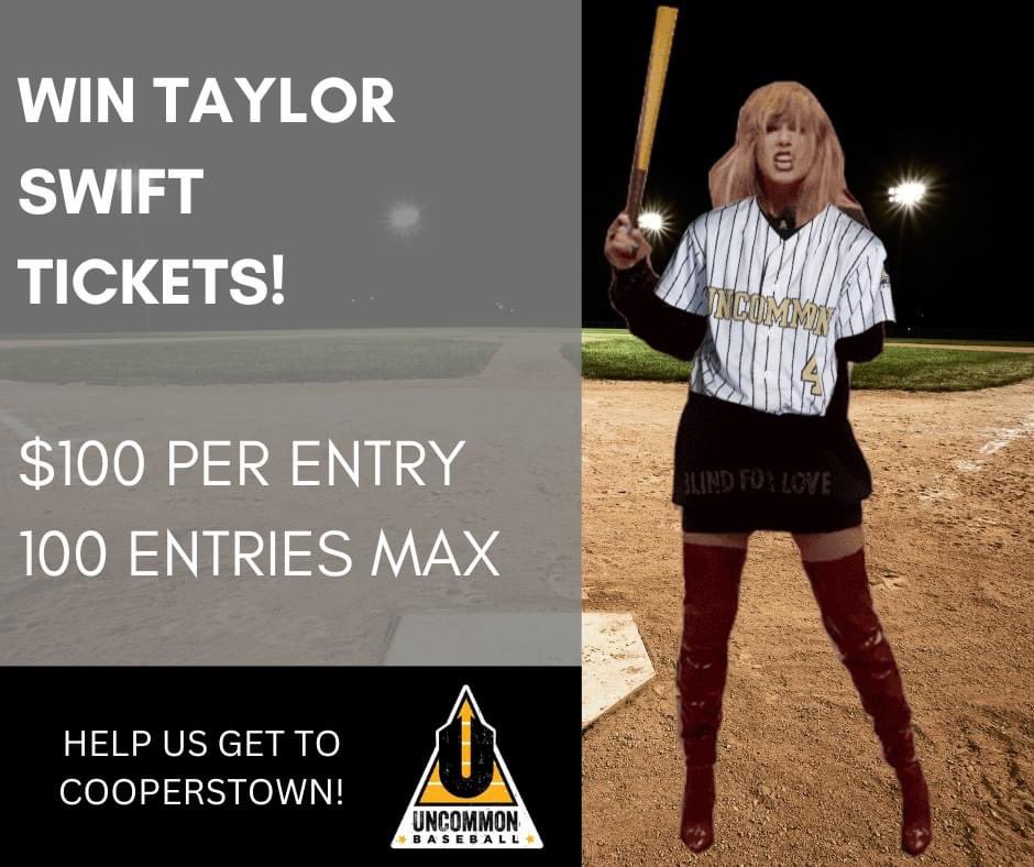 Uncommon12u's tweet photo. TIME IS RUNNING OUT!

Don't miss your change to win 2 Taylor Swift tickets! 
Enter Now: https://t.co/GlNSEs36Dr

It's the HOTTEST ticket in town &amp; YOU could be there!

Support our team on The Road to Cooperstown! 
#beuncommon #taylorswift #cooperstowndreamspark 
@uncommonbase100 https://t.co/HrlJ2k1C5H