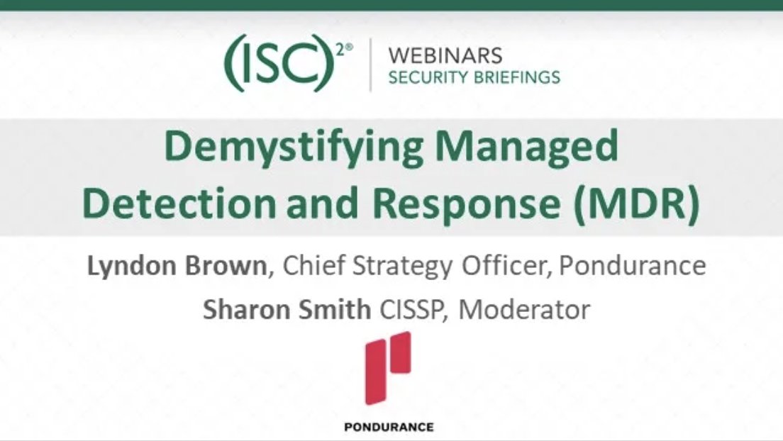 Learn about the biggest #cybersecurity challenges for midmarket and enterprise orgs as well as the difference between a #SIEM, #MSSP, #XDR, #MDR and Modern MDR in this on-demand @ISC2 webinar with @asklyndon. Watch: bit.ly/3LJenEp #cybersecurity