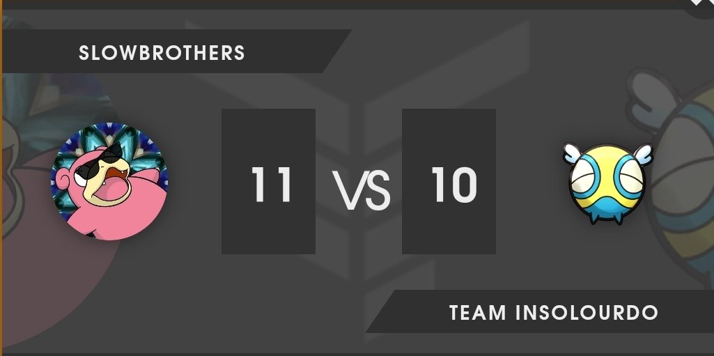 Last week we faced the Slowbrothers, winners of their previous bout 20-1 (!). 
We lost by 1 point despite 4 matches won. 
Congrats to the Slowbros and @Xone22P, MVP of the week with his clean 3-0 for the second time in a row!