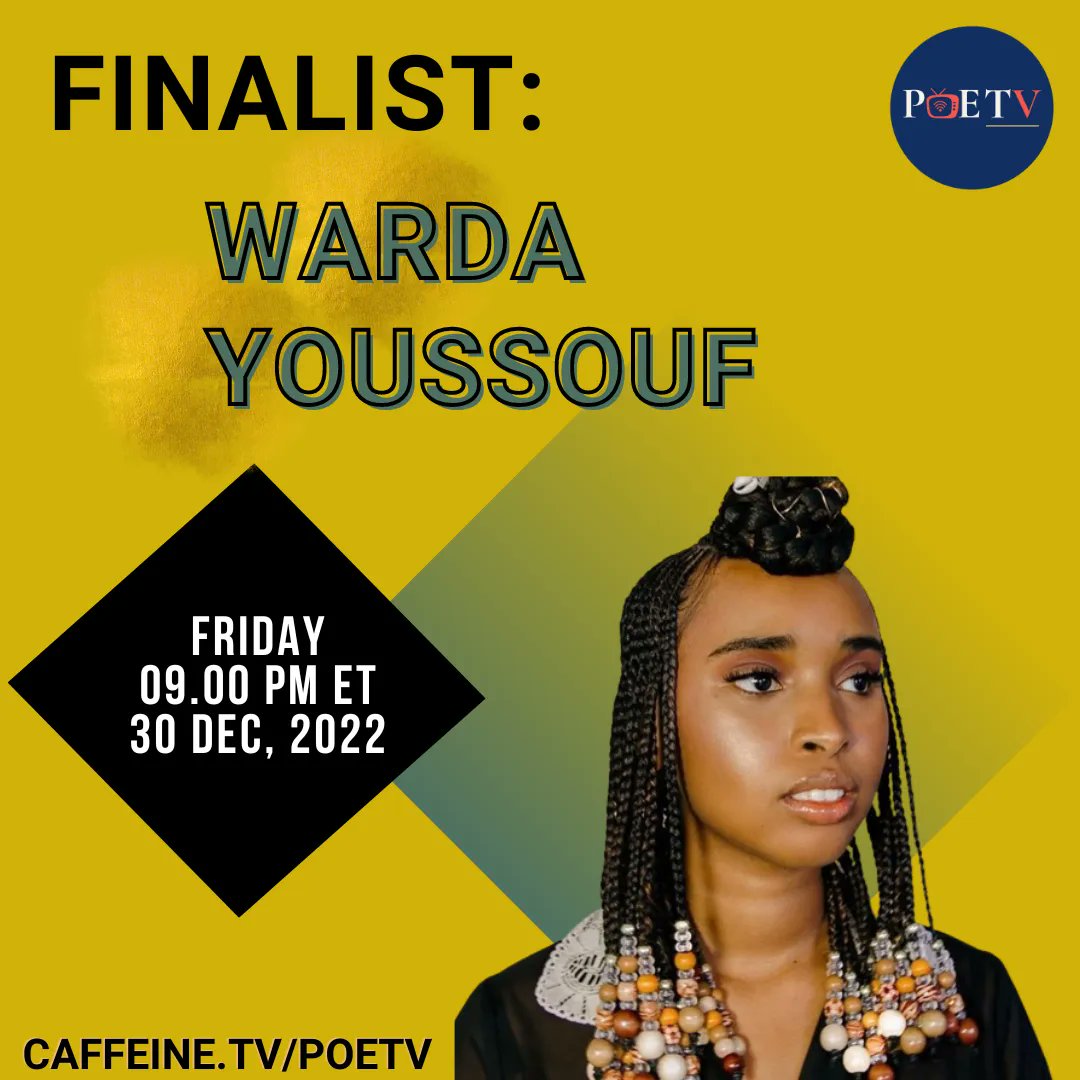 PoetryLabNews's tweet photo. Presenting the finalists for 🌟THE POETS 🌟 

Warda Youssouf!

#spokenwordcompetition #poetrycommunity #spokenword #THEPOETS #PoeTV #caffeinetv #poetry https://t.co/wledSAOzq1