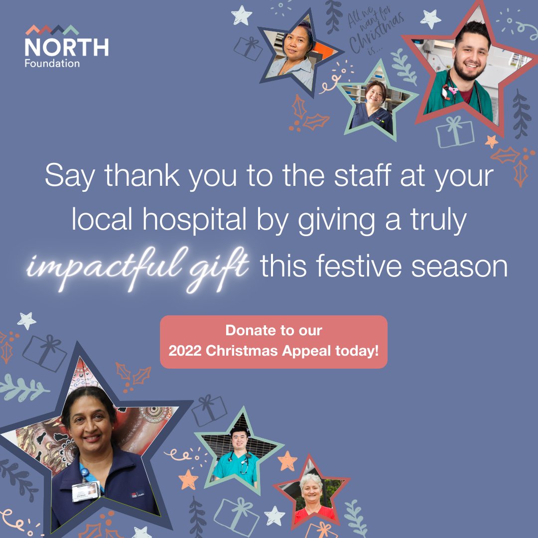 north_fndn's tweet photo. The countdown to Christmas is on, so say thank you to the staff at your local hospital by giving a truly impactful today! Visit: https://t.co/oJ0NWYtsZI #NFXMAS2022 @NthSydHealth https://t.co/IFvZ8iSapt