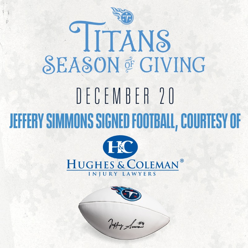 Titans's tweet photo. Season of Giving - Day 7

Win a Jeffery Simmons signed football courtesy of @HughesColeman!