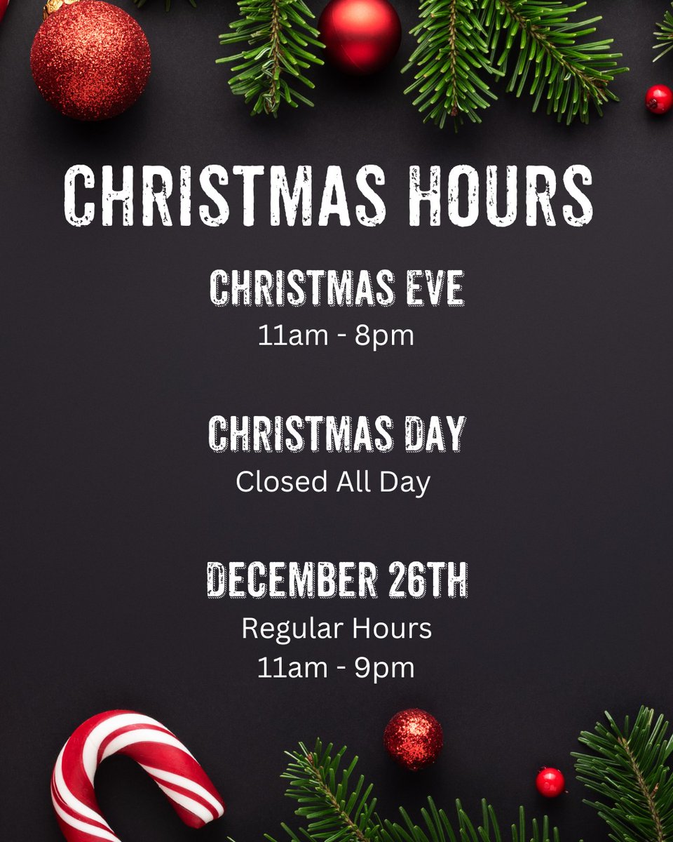 ⛄ Happy holidays y'all! ⛄
Here are our store hours this upcoming weekend. 

Stop by and see us if you're heading to Enchant this weekend! ❄️