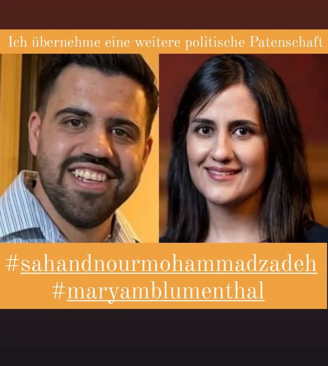 Mary_Blumenthal's tweet photo. من بعد از مشورت با @IGFM_DE کنار کفالت #ماهان_صدارت کفالت سیاسی #سهند_نورمحمدزاده هم به عهده گرفته ام.
لطفا برای نجات جان سهند در همرسانی این کفالت با من هم صدا شوید.
Ich übernehme eine weitere polit. Patenschaft. #Sahand_NoorMohammadZadeh. Please read the case and share.🙏🏽 https://t.co/01bbTR7Oqt