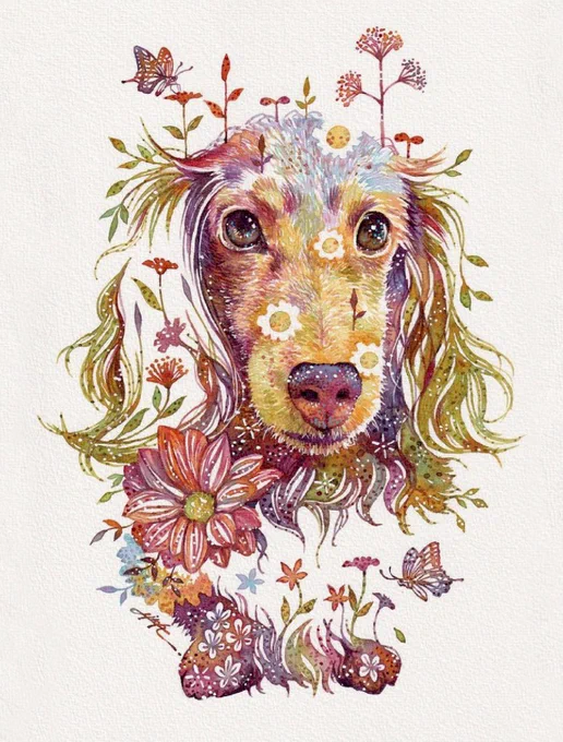 いい子にしてたよ#水彩 #水彩画 #透明水彩#犬 #ダックス #いぬいらすと #犬のいる生活 #いぬとの暮らし 