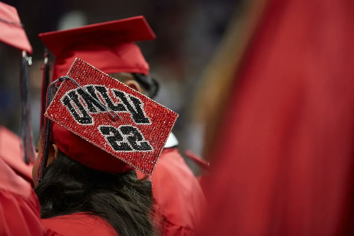 GerrySanders's tweet photo. Congratulations to all of the @unlvleebusiness students who are graduating this semester! It may not have always been easy, but it will be worth it. Rebels make it happen!  #UNLVGrad https://t.co/cNUt9Zfc2n
