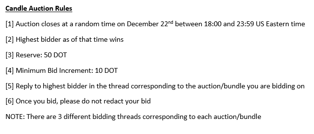 vampsyfear's tweet photo. ~Simultaneous Candle Auctions for Charity~
The DOTSAMA SPIRIT charity auctions are now accepting bids!

https://t.co/NWTq9Eld3z

All 3 auctions will close at the same, random time on December 22nd between 18:00 and 23:59 US Eastern Time. See rules attached. https://t.co/VR8BHpvFsH