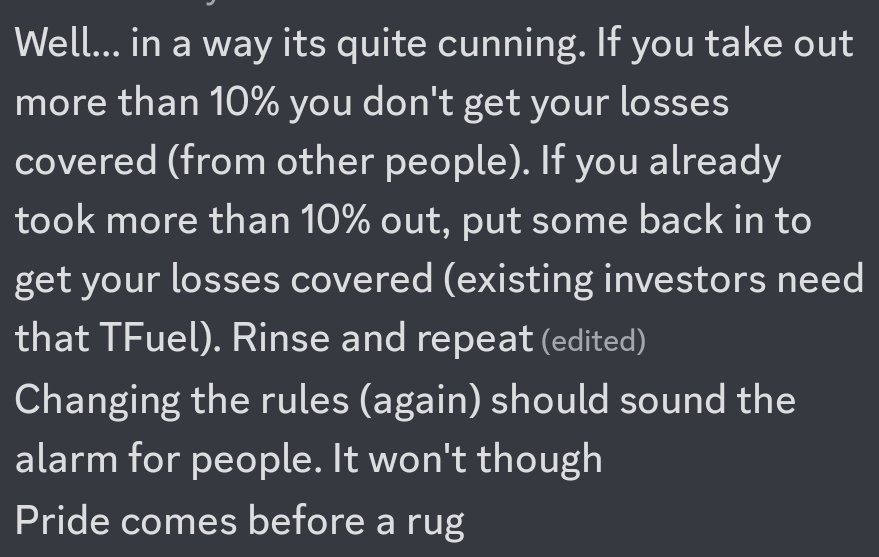 URP_crypto's tweet image. My thoughts on the latest $Tbill #GPooL nonsense. Again making material changes affecting trapped investors.

If you're somehow still in at this point is it game theory or gullibility?... the house always wins