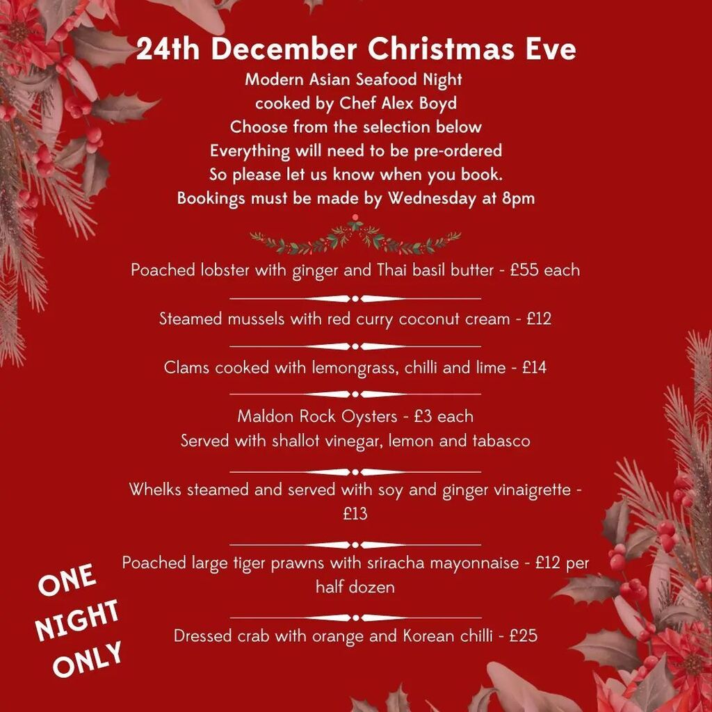 ChefAlexBoyd's tweet photo. Fancy some seafood on Christmas Eve? One of our special customers booked us for a seafood night. 
All seafood is cooked by @alex_boyd 
Is anyone else interested? 
#seafood #tunbridgewellsevents #tunbridgewellrestaurant #tunbridgewellsbusiness #tunbridgew… https://t.co/RQbbJikt5J https://t.co/C4e7b2iVFb