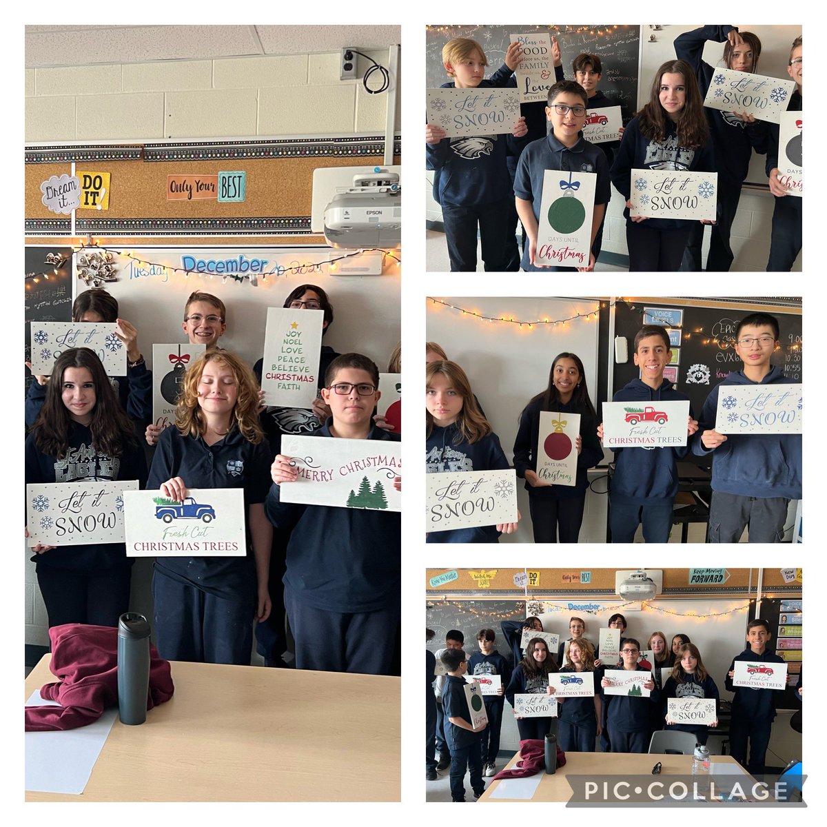 RSagarese's tweet photo. The Grade 8’s had a great morning ‘Christmas Crafting’!  Thank you to Muse Studios @MuseStudioStore in Milton for helping us out!! 👍 Take a look at their fabulous creations.  Way to go @saopmilton1! https://t.co/OlEIttHsSE