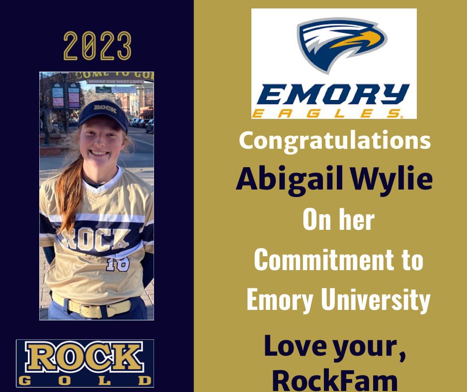 RockSBPerantoni's tweet photo. 💥💥COMMIT ALERT 💥💥 Congratulations to our @abby_wylie for her commitment to @EmorySoftball Abby kid, you have always been one of the hardest workers & most incredible teammates.. you deserve this! Your entire RockFam & everyone who has ever known you are so proud! #getemdone https://t.co/D6QmAjRT6a