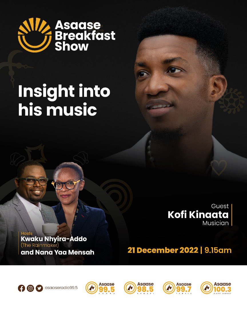 KinaataGh's tweet photo. I’ll be Live on Asaase Breakfast Show on Asaase 99.5FM tomorrow morning with Kwaku Nhyira Addo and Nana Yaa Mensah. Just Know! #EverydayTrack #TeamMooove @asaaseradio995 https://t.co/YTqkyrB37y
