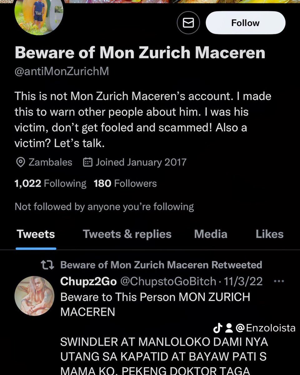 egzoitedBoi's tweet photo. BEWARE OF THIS SCAMMER AND CON ARTIST, A SWINDLER. Mon Zurich Maceren #monzurichmaceren https://t.co/QDiWGBvu4J