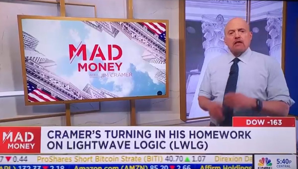 LWLGXRP's tweet photo. @CramerTracker

Cramer just came out against an amazing disruptive technology company Lightwave Logic (LWLG).

Everyone knows what this means when he recommends against a stock = Great buy. https://t.co/p6W3u6gjQI