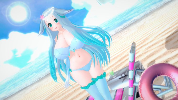 晴れた日、海辺のジュゴンちゃん🦭☀️ 