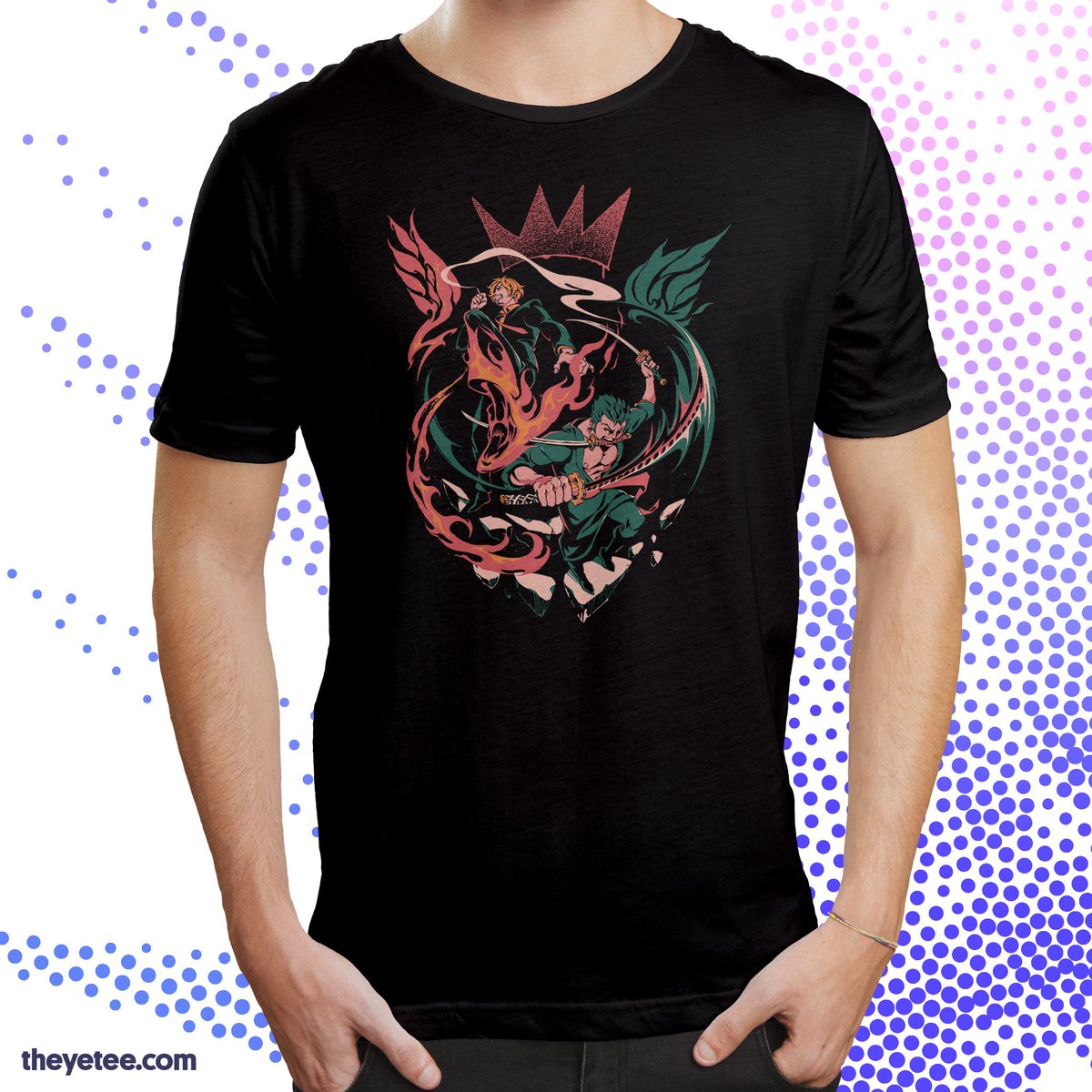ロロノア・ゾロ ,サンジ(ワンピース) 「A team up resulting in a razor-sharp dis」|The Yetee 🌈のイラスト