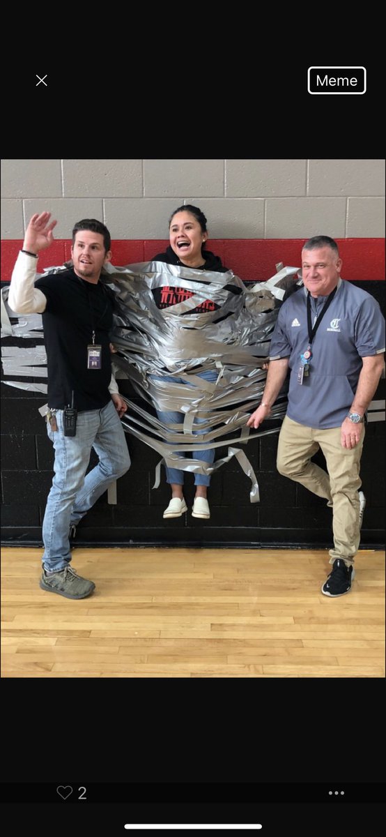 v_godoy11's tweet photo. On rare occasions, I get to just hang out at work. I give the people what they want! @ShelbyWMS #PepRally https://t.co/ZsJfUxH9BQ